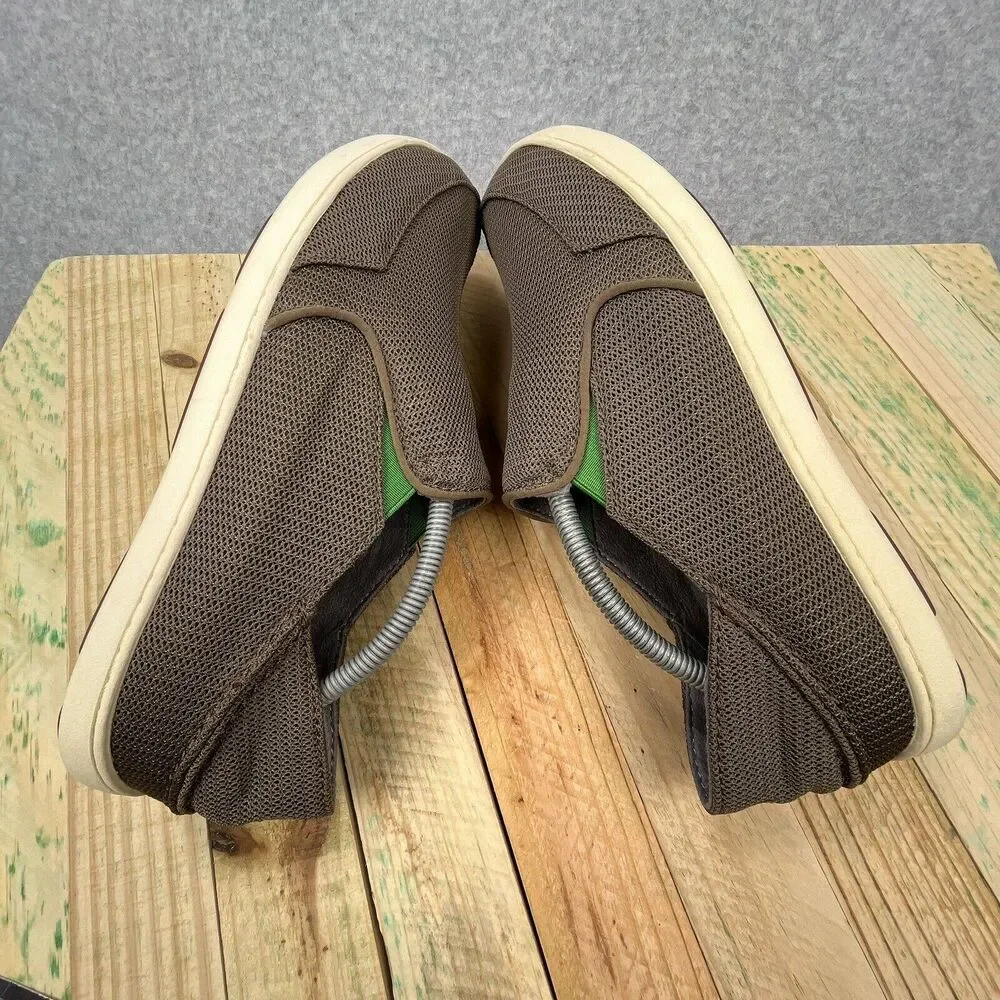Olukai Nohea Mesh Loafers Mens Sz 9 Mustang Lime Peel Brown Slip On Casual Shoes